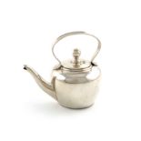 A late-Victorian silver miniature kettle, maker's mark partially worn, possibly by Joseph Braham,