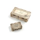 A Victorian silver snuff box, by E. Shaw, Birmingham 1848, rectangular form, engine-turned