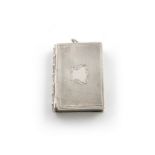 A Victorian novelty silver book vinaigrette, by E. Smith, London 1854, rectangular form, engine-