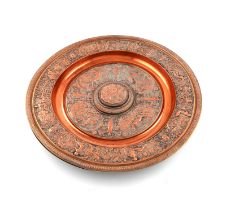 A 19th century electro-type rose water dish, circular form, in the manner of the Venus rose water
