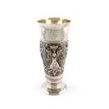 A Victorian silver tall goblet, by John Williams Johnson, London 1886, tapering circular form,