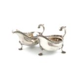 A matched pair of silver sauce boats, by Goldsmiths & Silversmiths Co Ltd, London 1925/26, oval