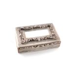 A Victorian silver snuff box, by Francis Clark, Birmingham 1840, rectangular form, engine-turned