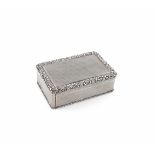 A Victorian silver snuff box, by Edward Edwards, Birmingham 1839, rectangular form, engine-turned