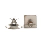 A Regimental silver menu card holder, the 40th Pathans, by the Goldsmiths and Silversmiths