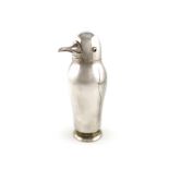 An Art Deco electroplated novelty cocktail shaker, by The Adie Brothers, modelled as a penguin,