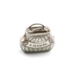 A George III novelty silver bag vinaigrette, by Joseph Taylor, Birmingham 1819, the bag with