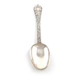 A William and Mary silver Engraved Trefid spoon, by Thomas Issod, London 1691, oval bowl, the