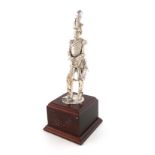 A modern Regimental silver statue of a Royal Corps of Transport Officer, by Peter Hicks Ltd.,