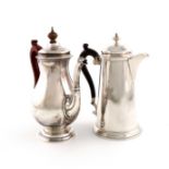 A silver coffee pot, by The Adie Brothers, Birmingham 1941, baluster form, scroll handle, on a