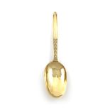 A William III silver-gilt marrow spoon, by John Broake, London 1699, the reverse of the oval bowl