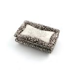 A William IV silver snuff box, by Nathaniel Mills, Birmingham 1834, rectangular cushion form, chased