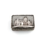 A Victorian silver 'castle-top' vinaigrette, possibly Gloucester Cathedral, by Nathaniel Mills,