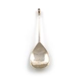 An early 15th century provincial silver Lion Sejant Affronte spoon, marked to the reverse of the