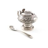 A George III silver mustard pot, by Naphthali Hart, London 1817, circular baluster form, chased
