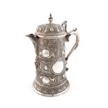 A Victorian silver ewer, by Martin, Hall & Co, London 1886, retailed by Goldsmiths & Silversmiths