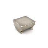 A silver cigarette box, by William Base & Sons, Birmingham 1929, square and semi circular form,