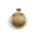 A George III silver-gilt watch case vinaigrette, by Samuel Pemberton, Birmingham 1817, circular