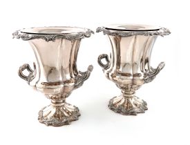 A pair of early 19th century old Sheffield plated wine coolers, by H. Wilkinson and Co. circa