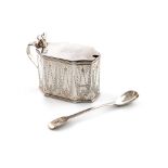 A George III silver mustard pot, by Henry Chawner, London 1792, shaped rectangular form, with