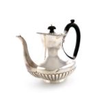 An Edwardian silver coffee pot, by Goldsmiths & Silversmiths Co Ltd, London 1902, baluster form,