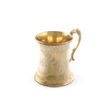 A Victorian silver-gilt christening mug, by Thomas Smily, London 1866, waisted circular form,