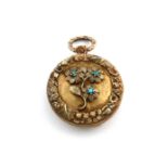 A George IV silver-gilt watch case vinaigrette, by Thomas Newbold, Birmingham date letter worn,