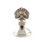 A late-Victorian Regimental silver menu card holder, The Royal Fusiliers (City of London