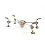 A George III silver warming dish cross, by William Plummer, London 1767, conventional form, with