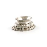 An 18th century German silver salt cellar, maker's mark worn, Augsburg 1751-1753, lobed oval form,