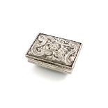 A George III silver snuff box, maker's mark WL with a fish above, unidentified, London 1760,