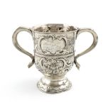 A mid 18th century silver two-handled cup, maker's mark of George Hindmarsh, London circa 1750,