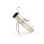 A novelty silver golf bag cocktail stick holder, by John Nowill & Sons, Birmingham 1928. modelled as