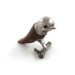 A Victorian novelty silver and horn bird vesta holder or vinaigrette, by Frederick James