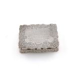 A Victorian presentation silver snuff box, by Nathaniel Mills, Birmingham 1845, rectangular form,