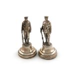 A small silver statue of a 1st World War soldier and sailor, by The Goldsmiths and Silversmiths