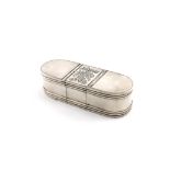 A George III silver triple snuff box, possibly by George Collins, London 1796, rounded rectangular
