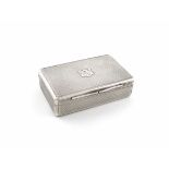 A Victorian presentation silver snuff box, by Rawlings and Summers, London 1847, rectangular form,