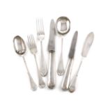 A part canteen of silver Pembury pattern flatware, by Mappin and Webb, Sheffield 1925, comprising: