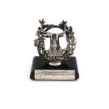 A presentation Regimental silver menu card holder, The Gordon Highlanders, by Thomas Ebbutt,