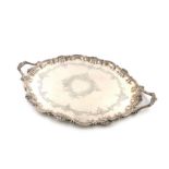 A late-Victorian silver two-handled tray, by Thomas Bradbury, London 1898, oval form, shell and