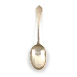 A Queen Anne Sussex silver Dog-nose tablespoon, by Anthony Dodson, Lewes circa 1710, the oval bowl