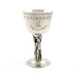 A late-Victorian silver presentation goblet, by the Pairpoint Brothers, London 1898, tapering
