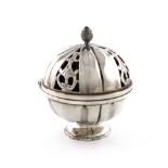 A late 18th century Spanish silver soap/flannel holder, assay master Lorenzo Cantero, Segovia