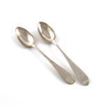 Two George III Scottish provincial silver Celtic Point pattern teaspoons, maker's mark A.R and s