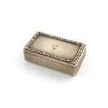 A George III silver-gilt snuff box, by George Pearson, London 1817, rectangular form, engine-