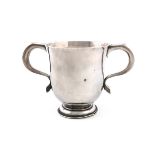 A George I silver two-handled cup, by Matthew Lofthouse, London 1722, plain circular form, scroll