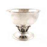 By Georg Jensen, a Danish silver bowl, design number 19B, tapering circular spot-hammered bowl