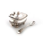 A George III silver mustard pot, by Elizabeth Morley, London 1811, rounded rectangular form, part-