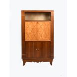 An Art Deco rosewood and satinwood bureau cabinet in the manner of Andre Arbus, rectangular form,